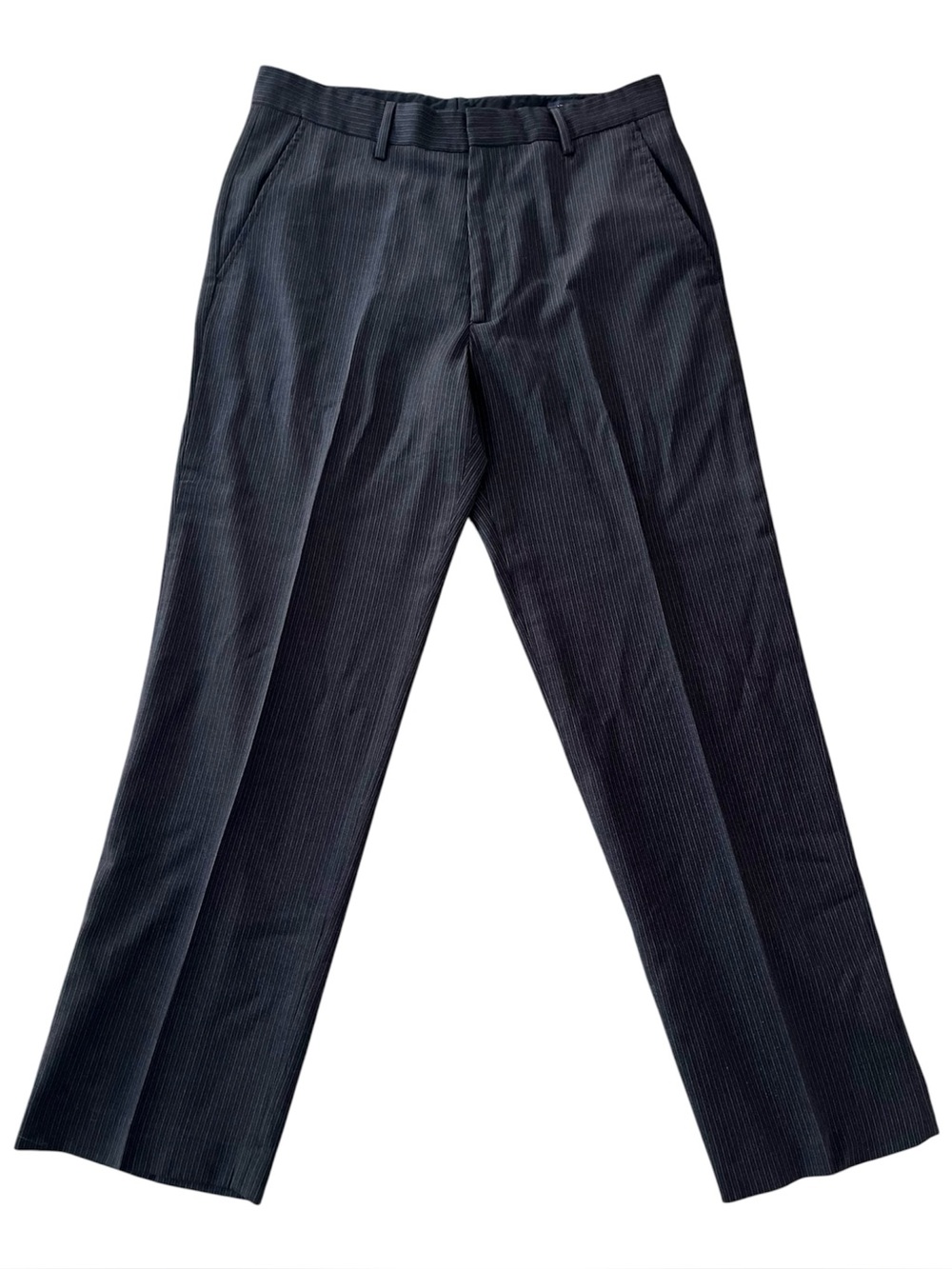 Banana Republic 100% Wool Dress Pants 32x30 Charcoal Gray Pinstripe Straight